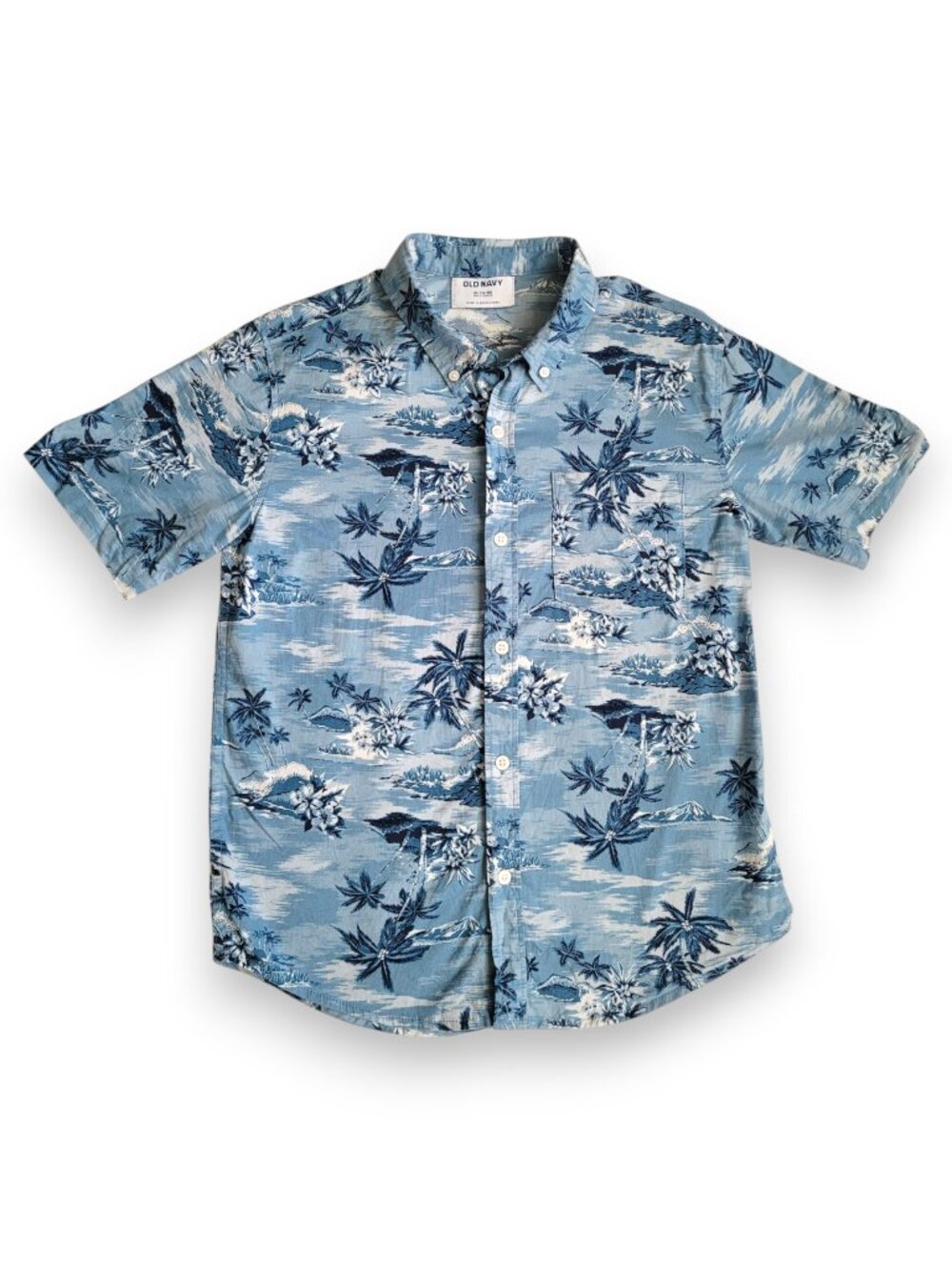 Old Navy Boys Hawaiian Shirt Size XL 14-16 Tropical Button Up EUC